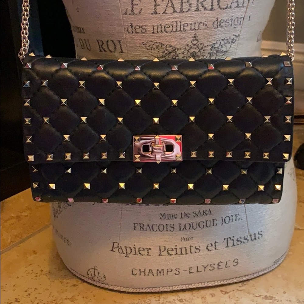 Valentina Gurbani rocks stud chain strap purse